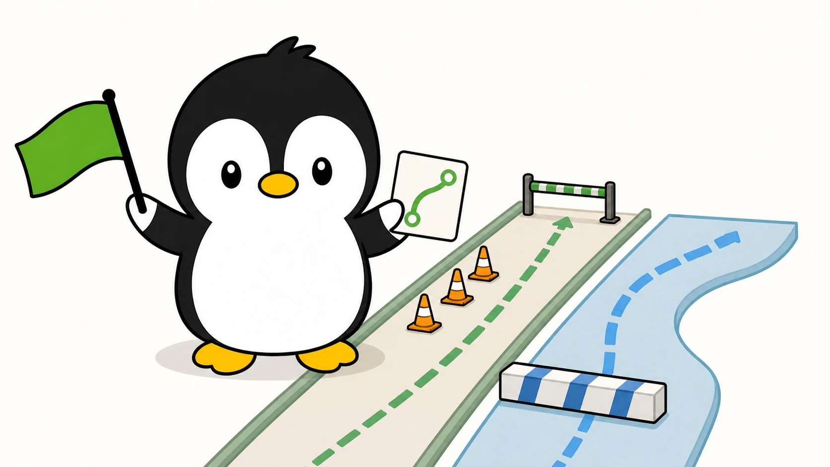 アイペンちゃんが小さな変更を試すイラスト